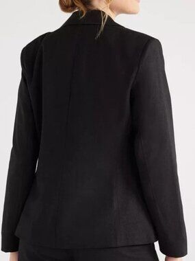 Free Assembly Women’s Single-Breasted Linen-Blend Blazer Sizes L